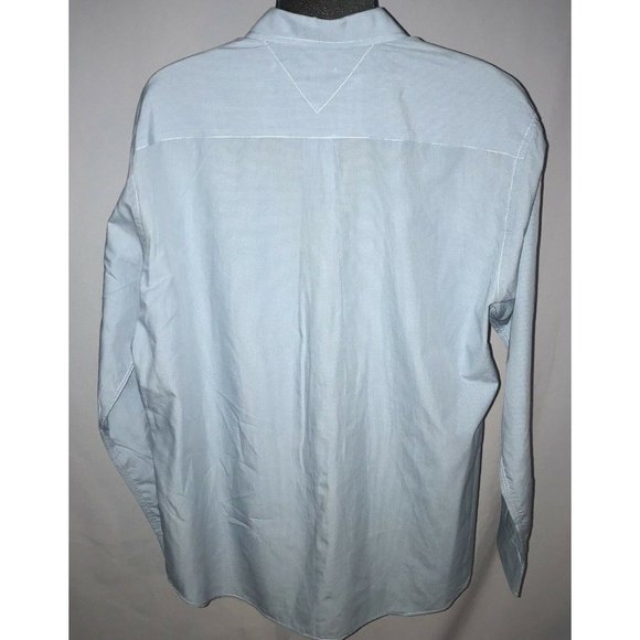 Tommy Hilfiger Button Down Shirt Mens Size XL Light Blue Check Plaid LS Casual - Picture 6 of 6